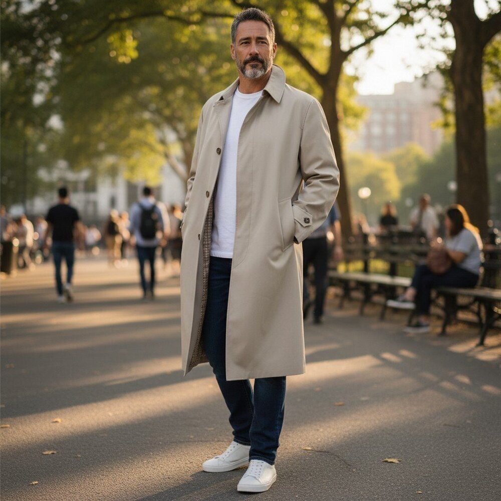 LONDON FOG Vintage Trench coat Raincoat Overcoat Lined in Khaki Tan